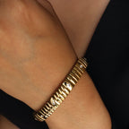 Coil Studded 18K Gold Plated Bangle
